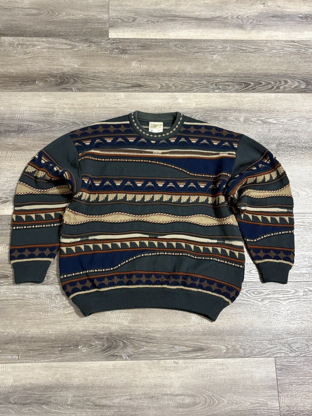Vintage Toorallie Merino Wool 3D Knot Coogi Style Sweater Retro - Men’s Large
